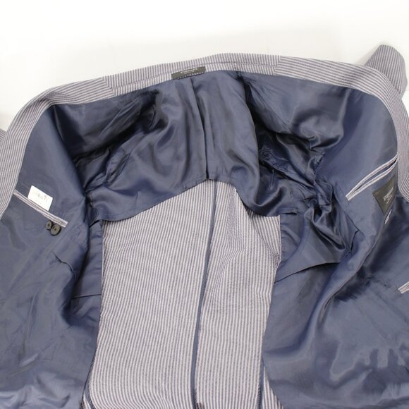 Studiosuits Sport Coat Men's 44/45 Seersucker Solbiati Zefiro striped peak lapel - Picture 10 of 10